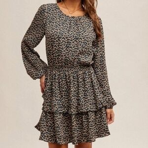 Hem & Thread NWT Teal Patterned Dress, Size Small